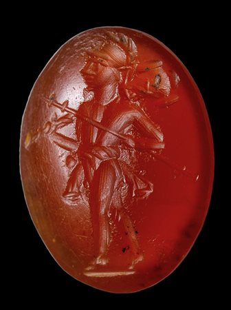 A roman carnelian intaglio. Mars.