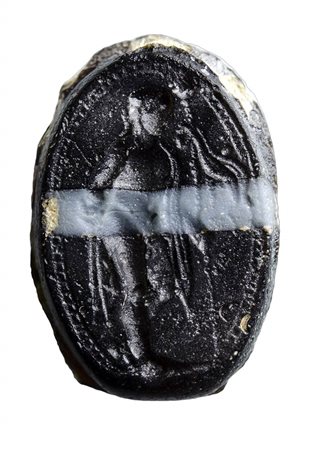 A roman glass intaglio. Bacchus.