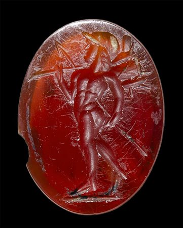 A roman carnelian intaglio. Mars Gradivus. 