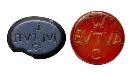 A lot of 2 roman intaglios. Inscriptions. 