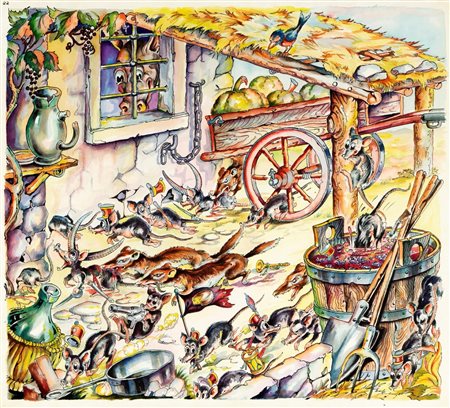 L. Lucchetti - Favole esopiane - La battaglia dei topi e delle donnole