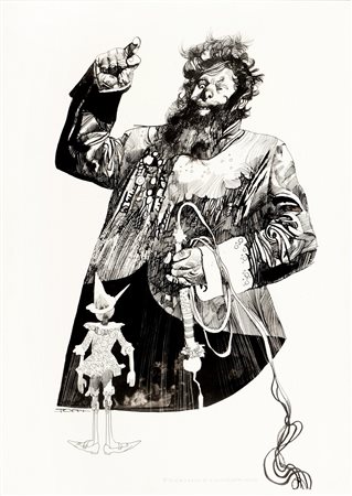 Sergio Toppi - Pinocchio e Mangiafuoco, 1986