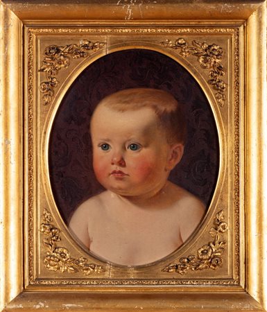 Scuola italiana, secolo XIX - Due ritratti di bimbo