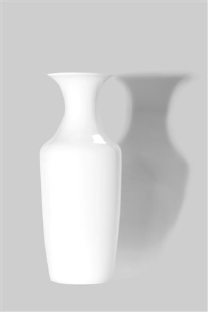Grande vaso a balaustro in vetro bianco, Venini
