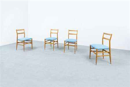 GIO PONTI<BR>Milano 1891 - 1979<BR>Quattro sedie mod. Leggera