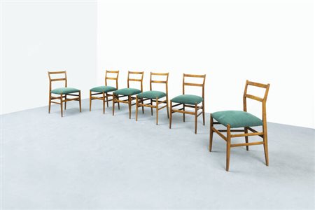 GIO PONTI<BR>Milano 1891 - 1979<BR>Sei sedie mod. Leggera