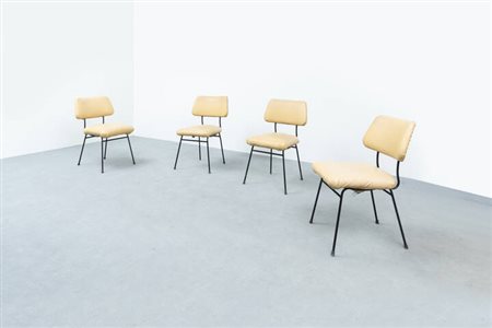 ERBERTO CARBONI<BR>Parma 1899 - 1984 Milano<BR>Quattro sedie mod. Delfino