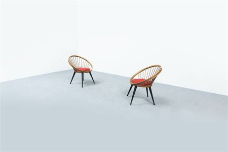 YNGVE EKSTROM<BR>Due poltrone mod. Circle Chair