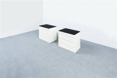 VICO MAGISTRETTI<BR>Coppia di cassettiere mod. Samarcanda