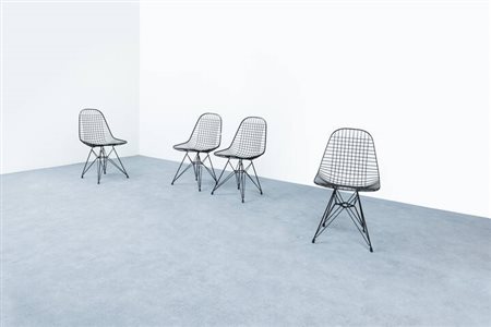 CHARLES E RAY EAMES<BR>Quattro sedie mod. Dining Bikini
