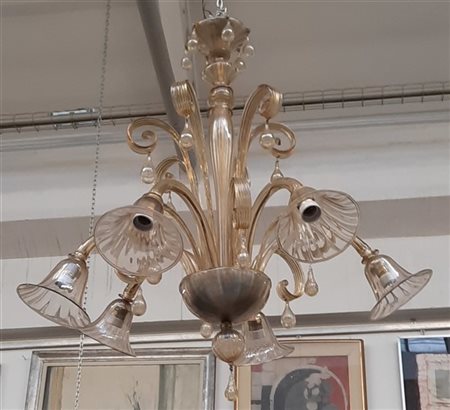 Manifattura di Murano
Lampada a sospensione in vetro soffiato trasparente incol