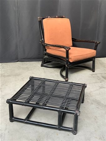 Lyda Levi Lotto composto da una poltrona con poggiapiedi. Produzione Mc Guire, I