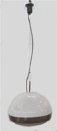 Lampada a sospensione con calotta in vetro soffiato in stampo trasparente incol