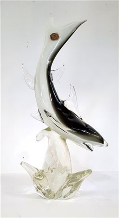 Manifattura di Murano
"Squalo"
Scultura in vetro massello trasparente incolore,