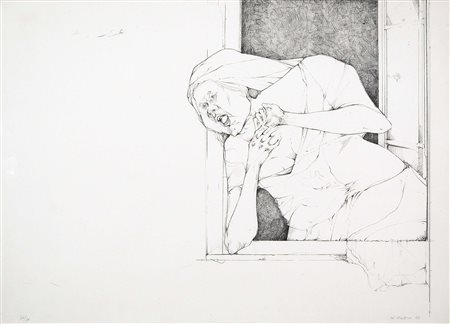 PLATTNER KARL Malles (Bz) 1919 - Milano 1986 Il grido 1968 litografia es...