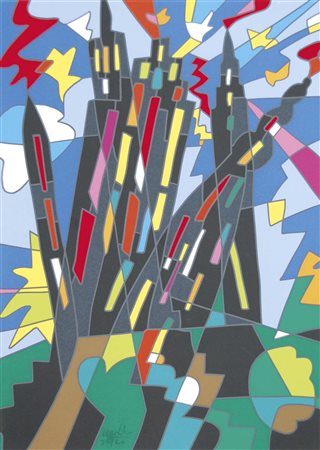 NESPOLO UGO Mosso Santa Maria (Vc) 1941 senza titolo serigrafia es. 25/80...