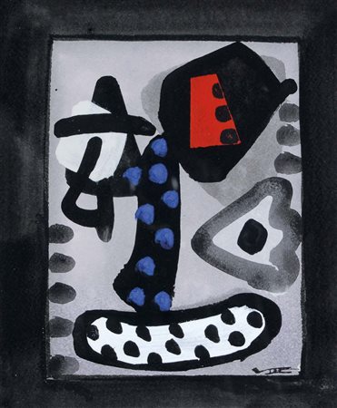 VALLE PAOLO Lido di Venezia 1948 Composizione tecnica mista su cartone 30x25...