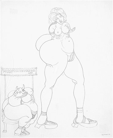 ZANCANARO TONO Padova 1906 - 1985 Gibbo 1976 disegno a china su carta...