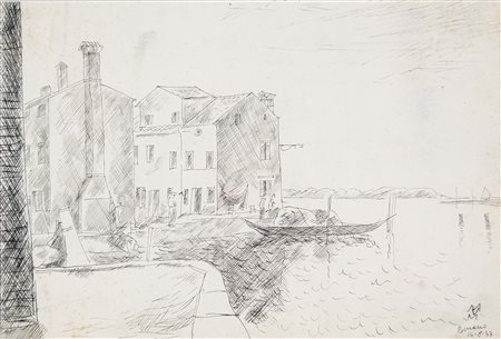 VELLANI MARCHI MARIO Modena 1895 - Milano 1973 Burano 1933 disegno a china su...