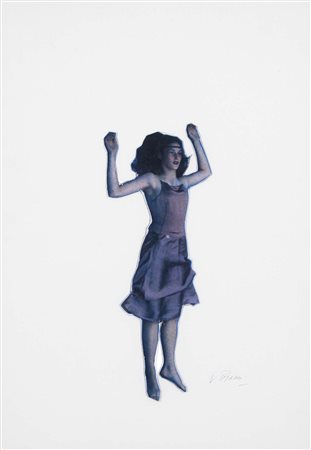 PISANI VETTOR Ischia 1934 senza titolo collage su carta 50x35 cm firma in...