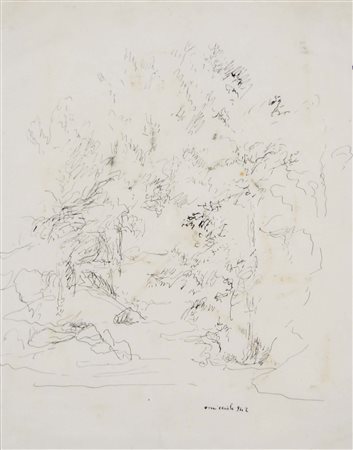 OMICCIOLI GIOVANNI Roma 1901 - 1975 Vegetazione 1942 disegno a china su carta...