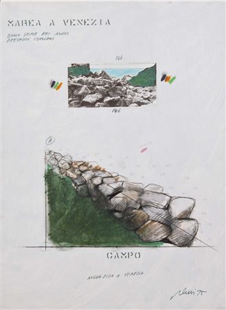 PLESSI FABRIZIO Reggio Emilia 1940 Marea a Venezia: dalla serie dei nuovi...