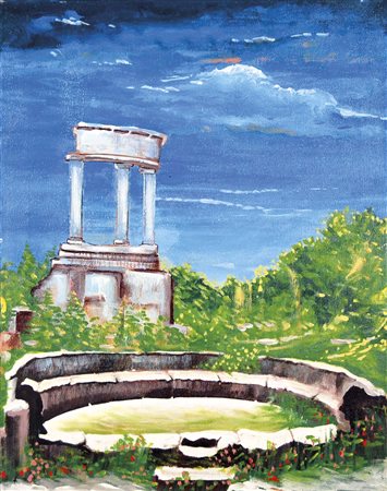 MONTESANO GIANMARCO Torino 1949 Paesaggio 1981 olio su tela 50x40 cm firma...