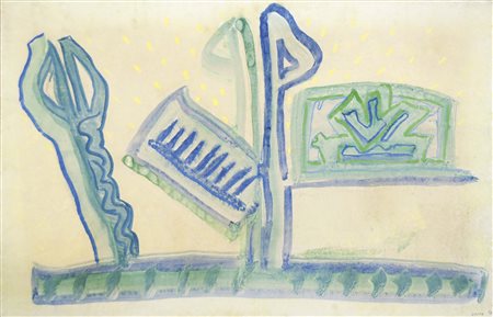 LICATA RICCARDO Torino 1929 senza titolo 1963 tempera su carta intelata...