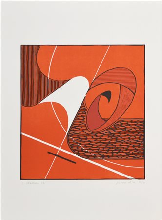 Luigi Veronesi COMPOSIZIONE xilografia su carta, cm 39x33; cm 65x48; prova...