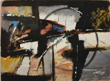 Attilio Scarfi SENZA TITOLO tecnica mista su carta 58x78 firma e data sul...