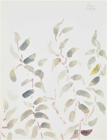 Albino Galvano FOGLIE acquarello su carta, cm 40x30 firma e data eseguito nel...