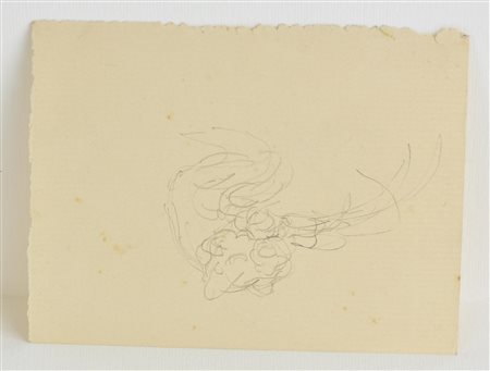 Edoardo Rubino SENZA TITOLO matita su carta, cm 14x10 sul retro: schizzo a...