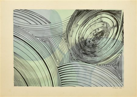 Ignoto A firma E. Zauli COMPOSIZIONE acquarello, penna a feltro e matita su...