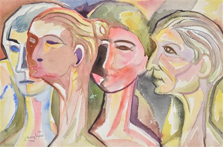 Zanghi RITRATTI acquarello su carta, cm 35x53 firma