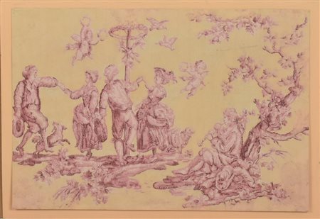 Ignoto DANZA pastello e acquerello, cm 34,5x50 L'opera presenta tracce di...