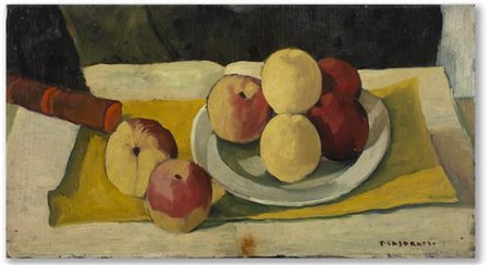 Felice Casorati "Mele (o Piatto di mele con il bastone)" 1942
olio su tavola
cm