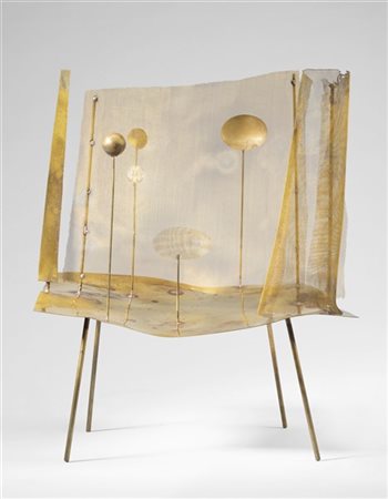 Fausto Melotti "Piccolo Giardino pensile" 1975
ottone e plastica
cm 32x22x18 cir