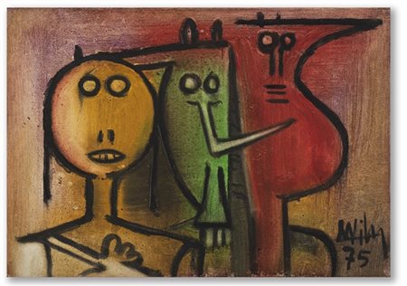 Wifredo Lam "Senza titolo" 1975
olio su tela
cm 25x35
Firmato e datato 75 in bas