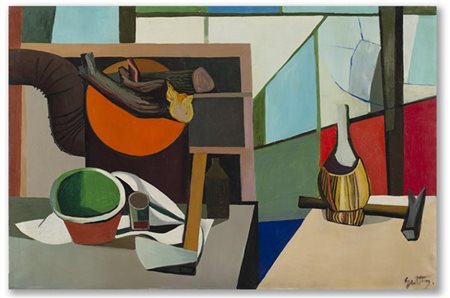 Renato Guttuso "Interno nello studio (Natura morta nello studio)" 1947olio su t