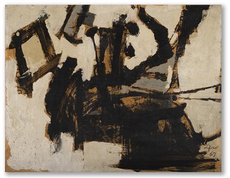 Afro "Senza titolo" 1967
olio e tempera su carta intelata
cm 46x58,5
Firmato e d