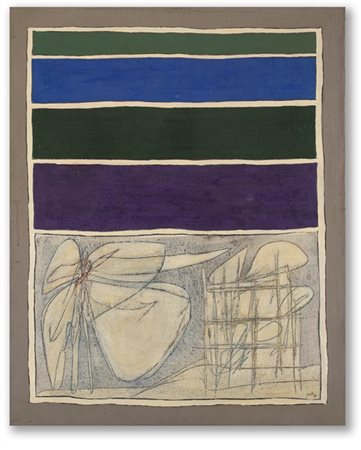 Achille Perilli "I rituali apotropaici" 1965
olio e tecnica mista su tela
cm 100