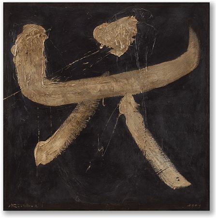 Arturo Carmassi "Omaggio a Harunobu" 1957
olio e tecnica mista su tela
cm 100x99