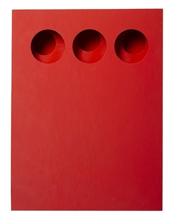 Paolo Scheggi "Intersuperficie curva - dal rosso" 1967
tre strati di PVC fustell