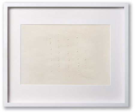 Lucio Fontana "Concetto spaziale" 1964-66
biro e buchi su cartoncino
cm 31x46
Fi