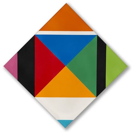 Max Bill "Farbknoten" 1965olio su telacm 56x56 diagonale (cm 40x40 lato)Firma