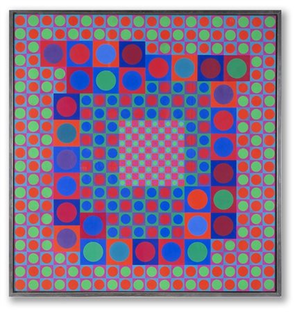 Victor Vasarely "ZOELD" 1964
acrilico su tavola
cm 84x80
Firmato in basso al cen