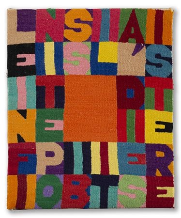 Alighiero Boetti "Le infinite possibilità di esistere" 1988 circa
ricamo
cm 29,5