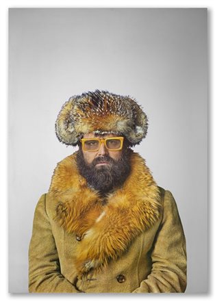 Michelangelo Pistoletto "Autoritratto col colbacco" 1972
serigrafia su acciaio l