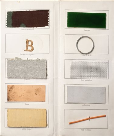 Alighiero Boetti "Senza titolo" 1966-67
materiali vari applicati su cartoncino s