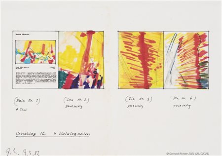 Gerhard Richter (Dresden/Dresda 1932) Bozzetto per un catalogo di 4 pagine,...